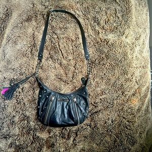 Betsy Johnson studded chain crossover purse